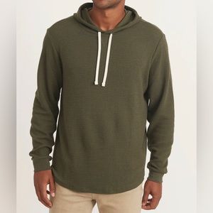 Marine Layer | Box Waffle Pullover Hoodie | Forest Night